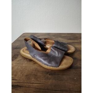 Born Inlet Slip On Sandals Leather Gray Grey Women's Sz 7 Bohemian